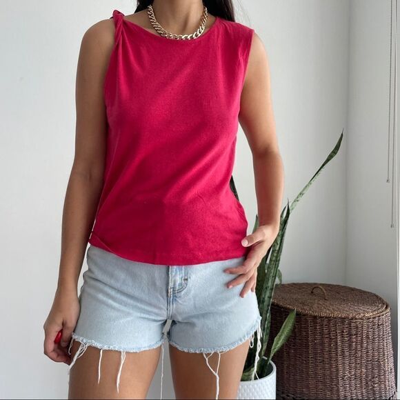 NWT Current Elliott linen cotton tied up muscle tank top - Picture 1 of 8